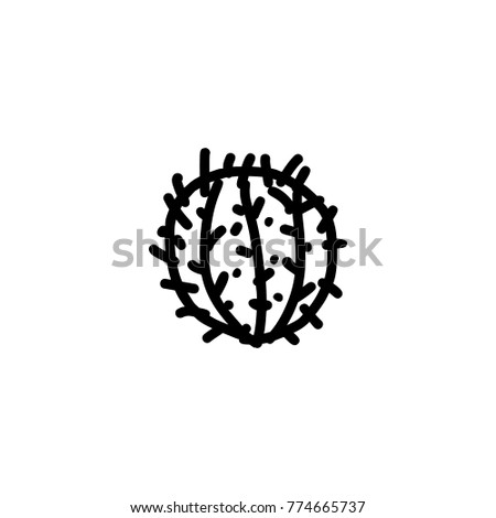 Cactus hand drawn icon isolated on white background