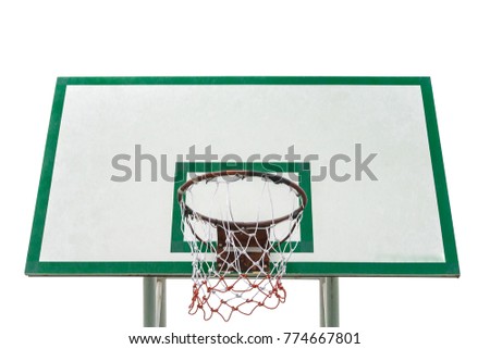 Isolated basketball hoop on white background