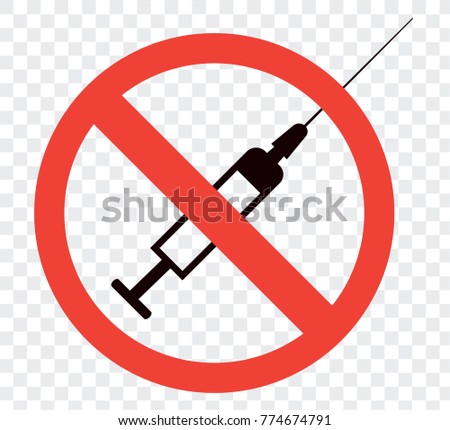 No syringe sign . No vaccine icon. Flat design. 