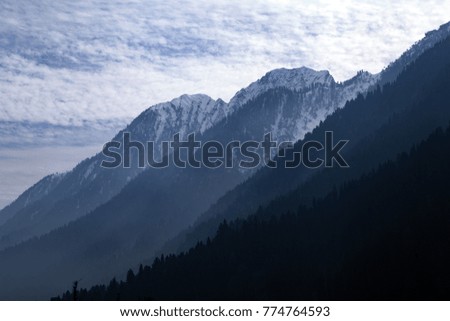 Himalaya Mountain Seen from Aru Valley Near Pahalgam