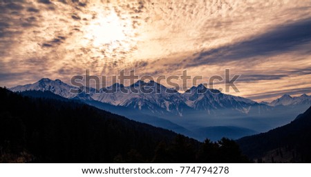 A Panoramic View of Himalayan Landscape Near Pahalgam