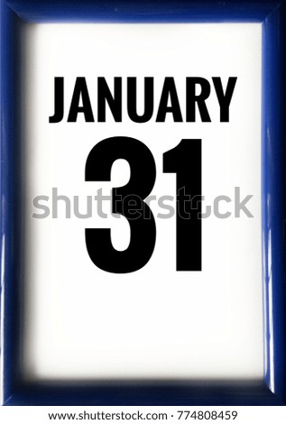 January Calendar on Picture Frame