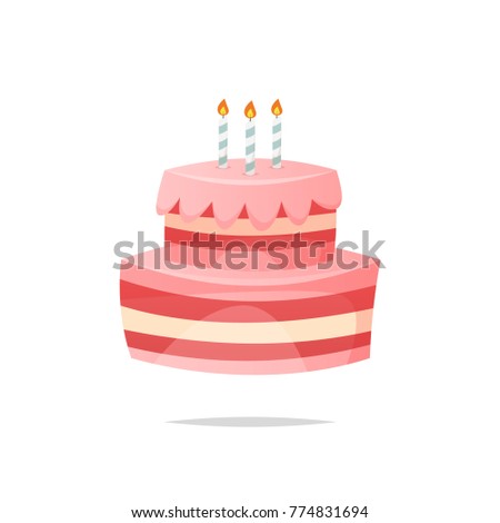 Cartoon birthday cake vector isolated