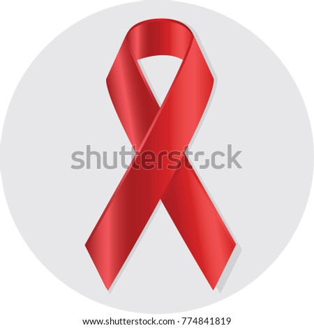 Aids Awareness red  Ribbon. Vector design and illustration.