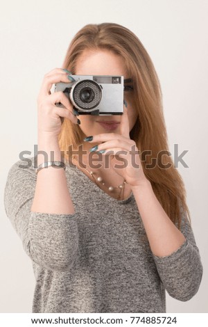 Girl with old Camera