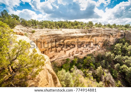 Cliff dwellings in Mesa Verde National Parks, Colorado, USA Royalty-Free Stock Photo #774914881