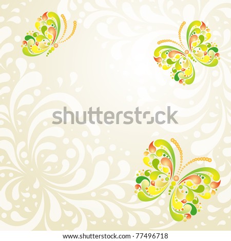 Summer background with butterflies