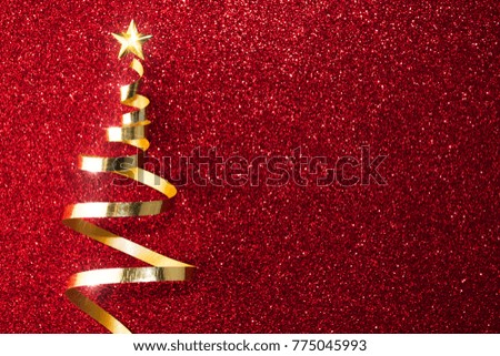 Shining Christmas on The Red Background