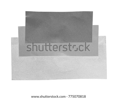 black paper isolated on white background with space for text