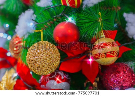 Christmas boll and Christmas tree.