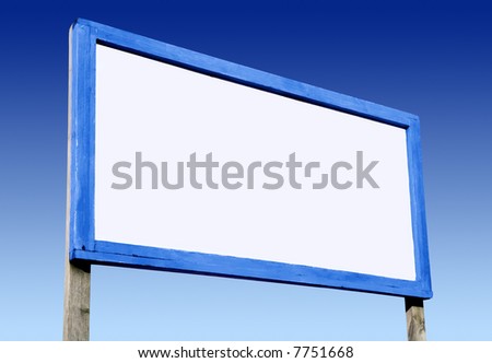 Big white blank advertising board and blue sky.
