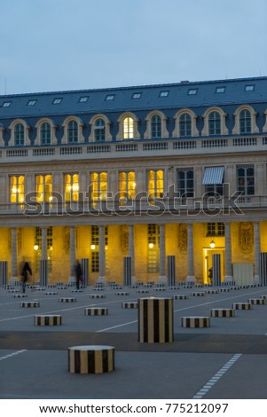 Colonnes de Buren in Palais Royal Paris France