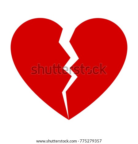 Red broken heart. Flat icon for apps and websites. Vector illustration. Royalty-Free Stock Photo #775279357