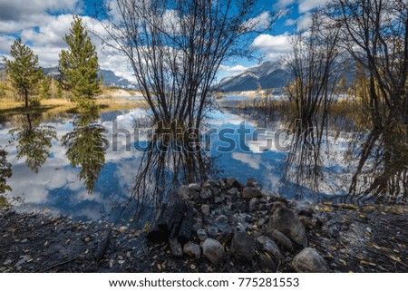 Abraham Lake, North Saskatchewan River, Canadian Rocky Mountains, Alberta, Canada.
