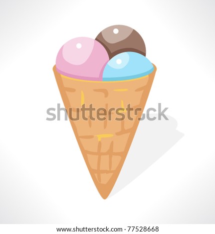Ice-cream cone. Vector icon.