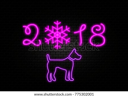 New year 2018 neon sign.