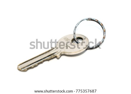 Bunch of keys. Photo of different keys from the door. On a white background.