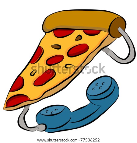 An image of a pizza phone hotline cartoon.