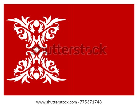 Laser cut flower template for envelope. Vector ready for printing, postcards packets, wedding invitation, engraving. Classical flower ornament.