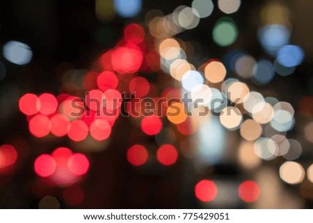 bokeh from street lights At night in Bangkok