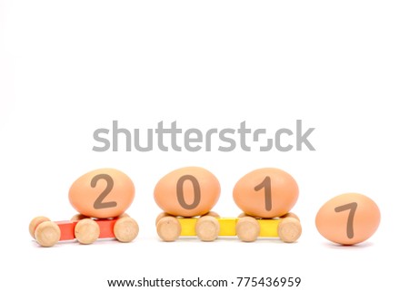 abstract 2017 eggs calendar on white background