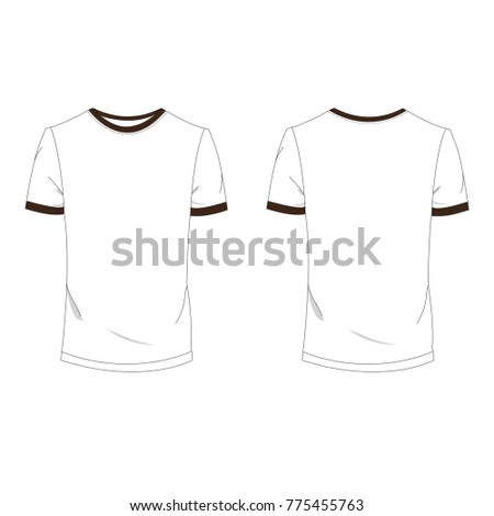 Twotone brown and white T-shirt template using for fashion cloth design and assessorie for designer to make mock up or blue print in copany

