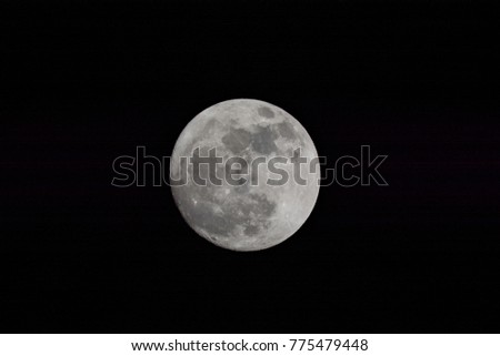 Full moon with lots of craters in a dark sky