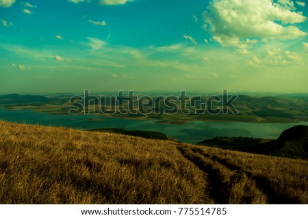 Mountains around the Brazilian dam of Furnas.