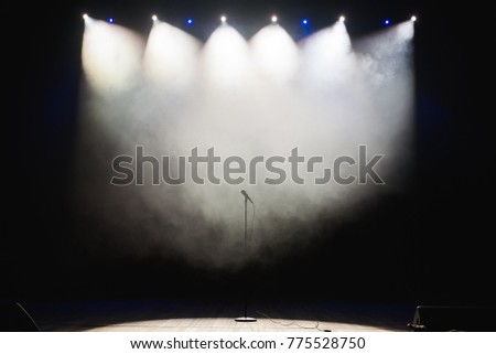 microphone against smoky disco background