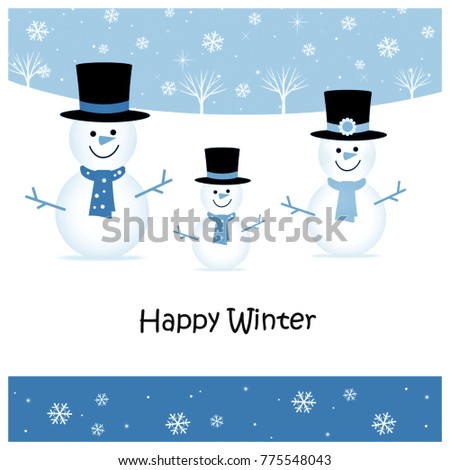 Snowman Family - Happy Winter