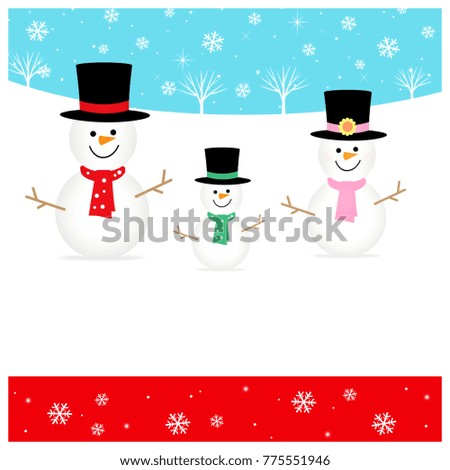 Winter Snowman Family