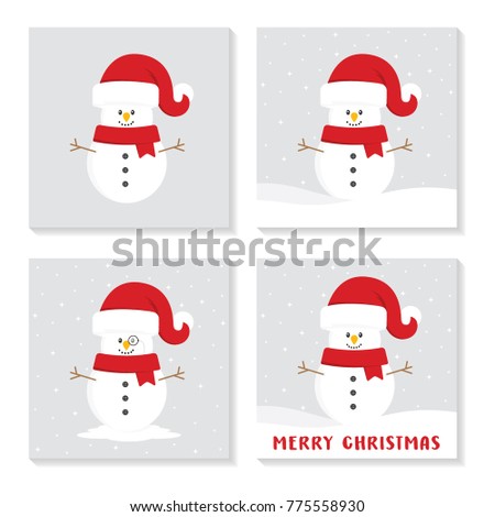 Christmas Snowman Vector Illustration Background

