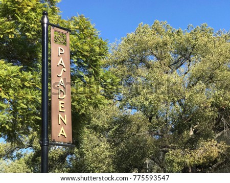 Pasadena California Sign Royalty-Free Stock Photo #775593547