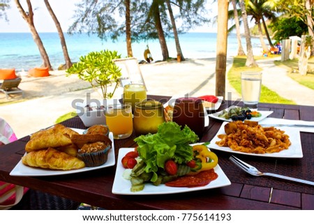 Breakfast in a tropical haven/ Koh Kood Island, Thailand Royalty-Free Stock Photo #775614193
