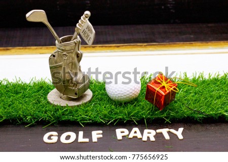 Golf birthday party invitation on green grass