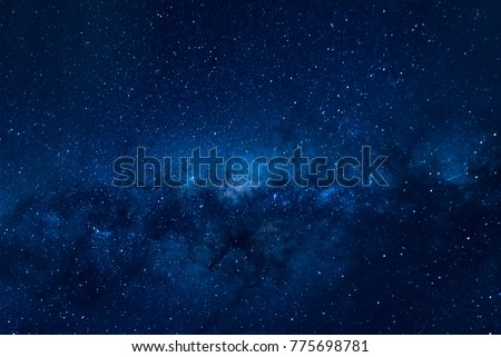 Milky way on a night sky, Long exposure photograph, at Melbourne, Australia