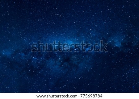 Milky way on a night sky, Long exposure photograph, at Melbourne, Australia