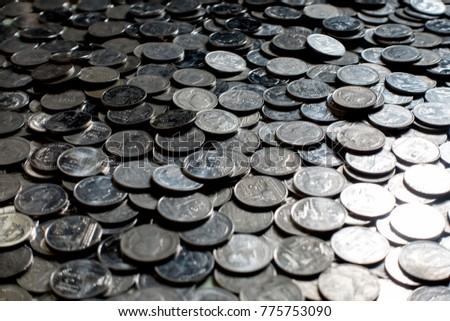 Coin back ground in close up view