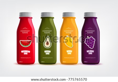 HEALTHY JUICES IN WHITE BACKGROUND. VECTOR EPS Royalty-Free Stock Photo #775765570
