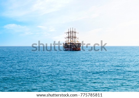 Sea and piracy ship