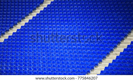 Blue seats in a spanish stadium