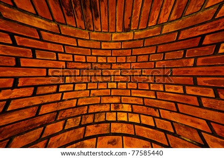 Old orange brick wall pattern texture blast out background