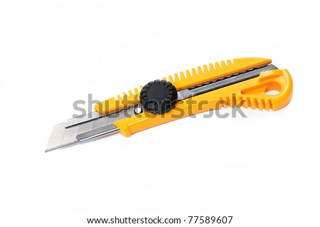 Yellow knife on white background