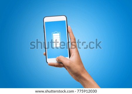 hand holding smartphone 