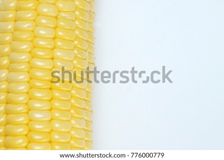 Fresh yellow sweet corn isolated on white background