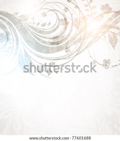 Spring or summer retro floral bright background. Vector