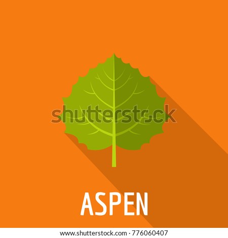 Aspen leaf icon. Flat illustration of aspen leaf vector icon for web