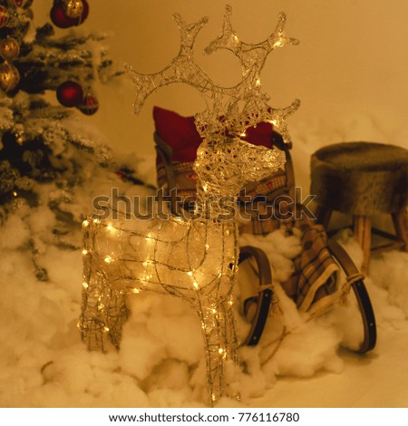 New Year's and Christmas decorations, decorated Christmas tree, holiday