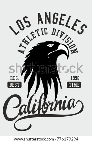 California Los Angeles Athletic College Academy, Eagle head printing , embroidery graphic design vector art artwork