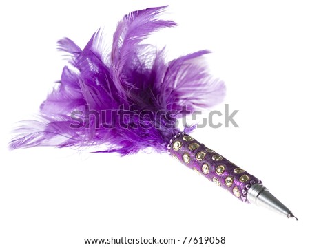 pretty pink and purple pen isolated on a white background